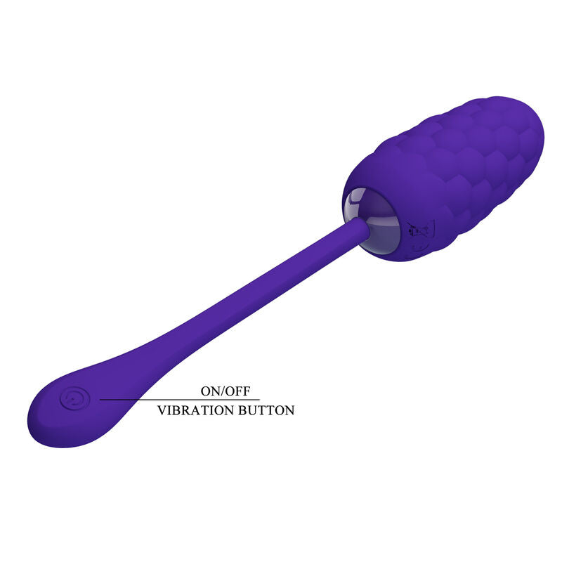 PRETTY LOVE - RECHARGEABLE VIBRATING EGG WITH MARINE TEXTURE PURPLE