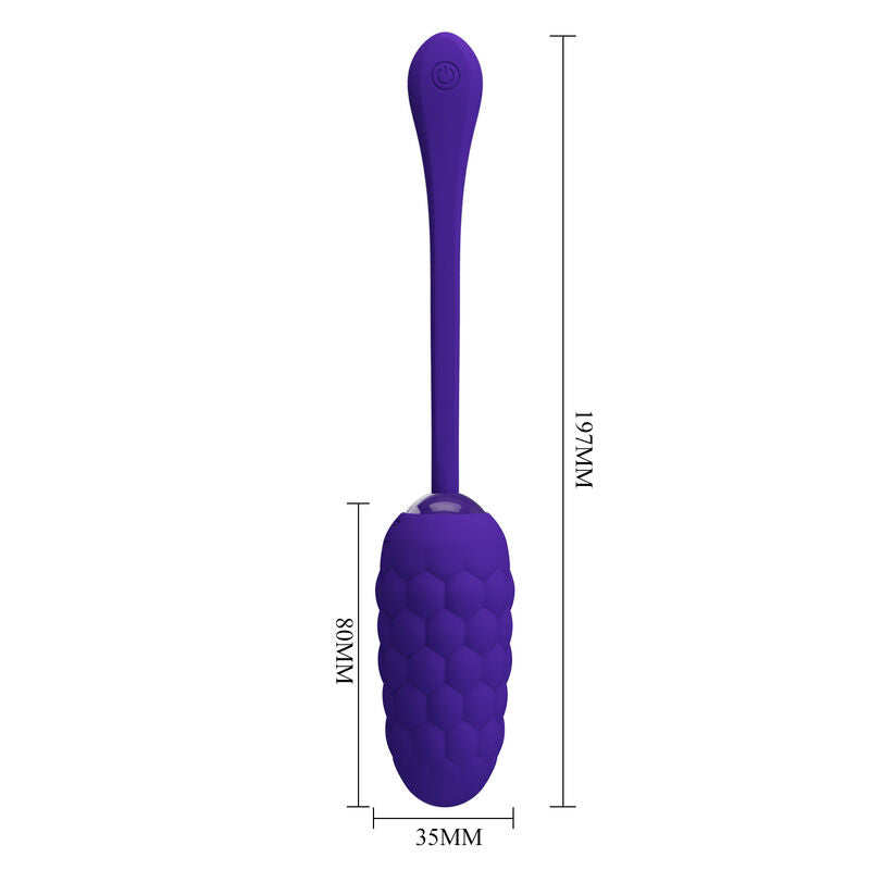 PRETTY LOVE - RECHARGEABLE VIBRATING EGG WITH MARINE TEXTURE PURPLE