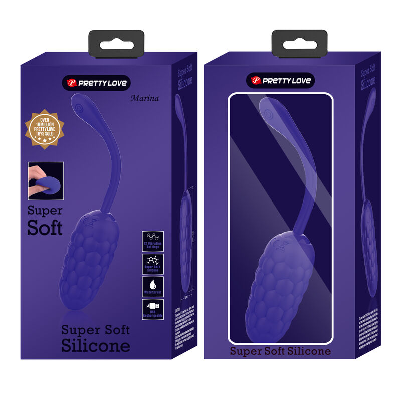 PRETTY LOVE - RECHARGEABLE VIBRATING EGG WITH MARINE TEXTURE PURPLE