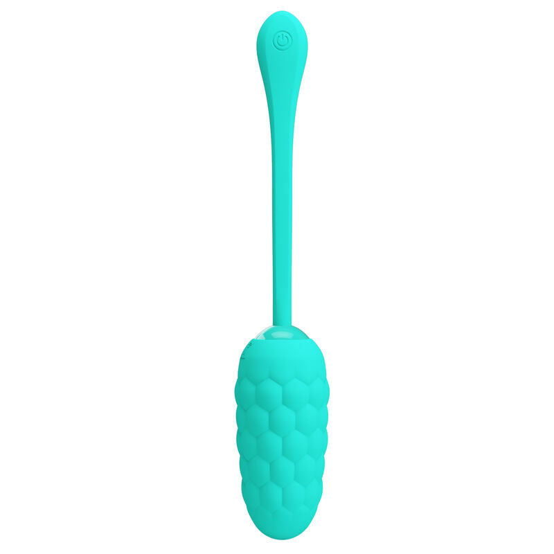 PRETTY LOVE - HUEVO VIBRADOR RECARGABLE VERDE AGUA CON TEXTURA MARINA
