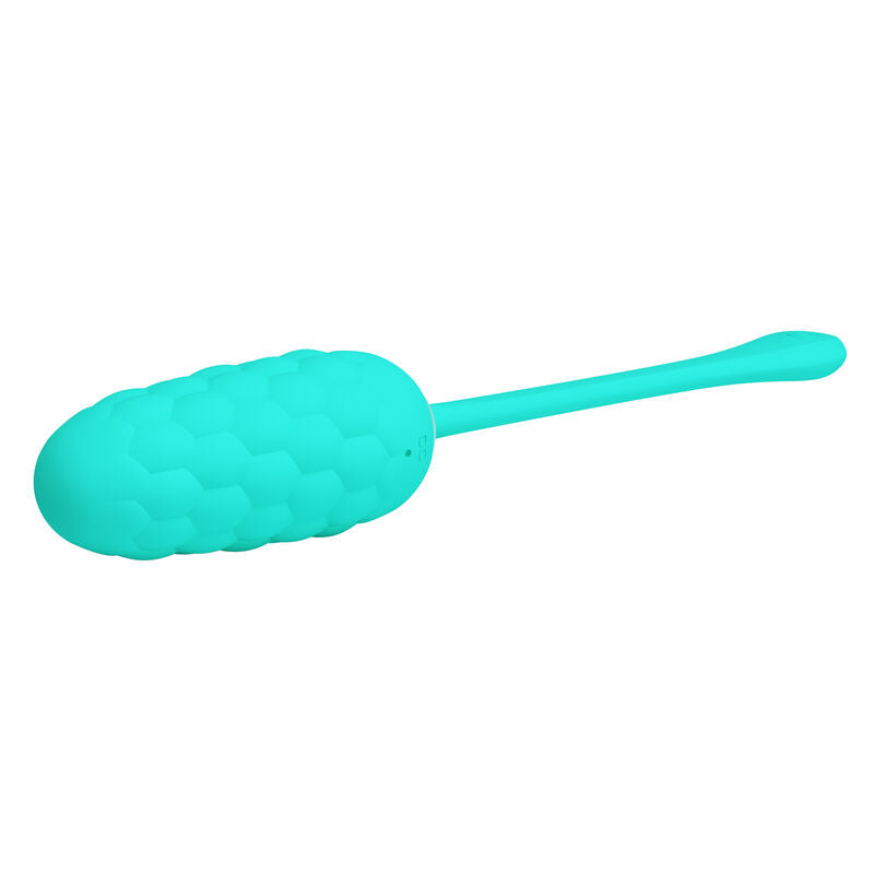 PRETTY LOVE - HUEVO VIBRADOR RECARGABLE VERDE AGUA CON TEXTURA MARINA