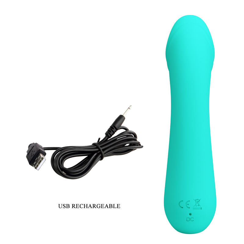 PRETTY LOVE - VIBRADOR RECARGABLE CETUS AQUA GREEN