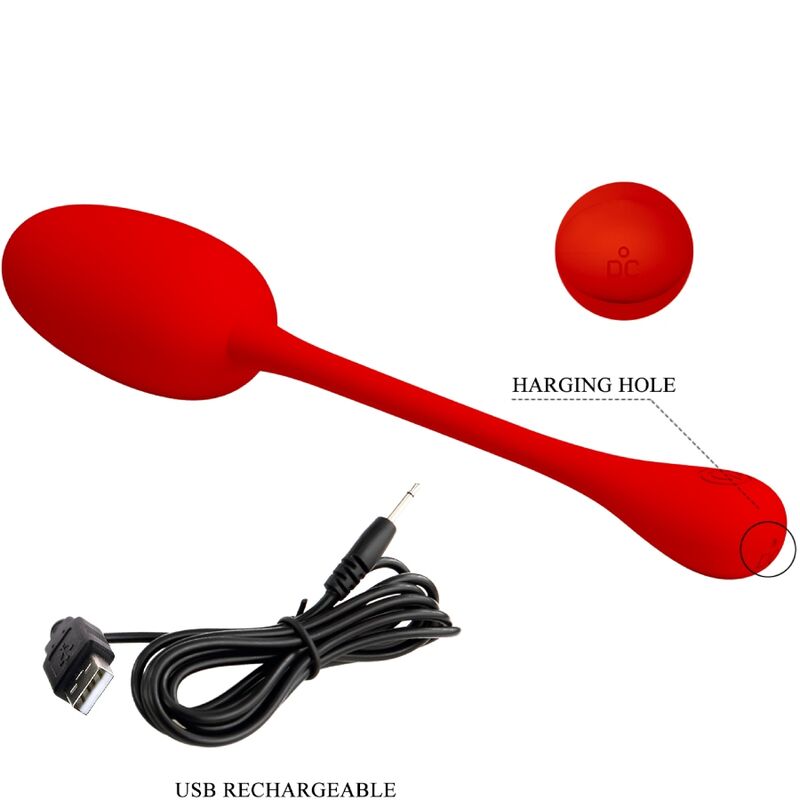 PRETTY LOVE - RED KNUCKER RECHARGEABLE VIBRATING EGG