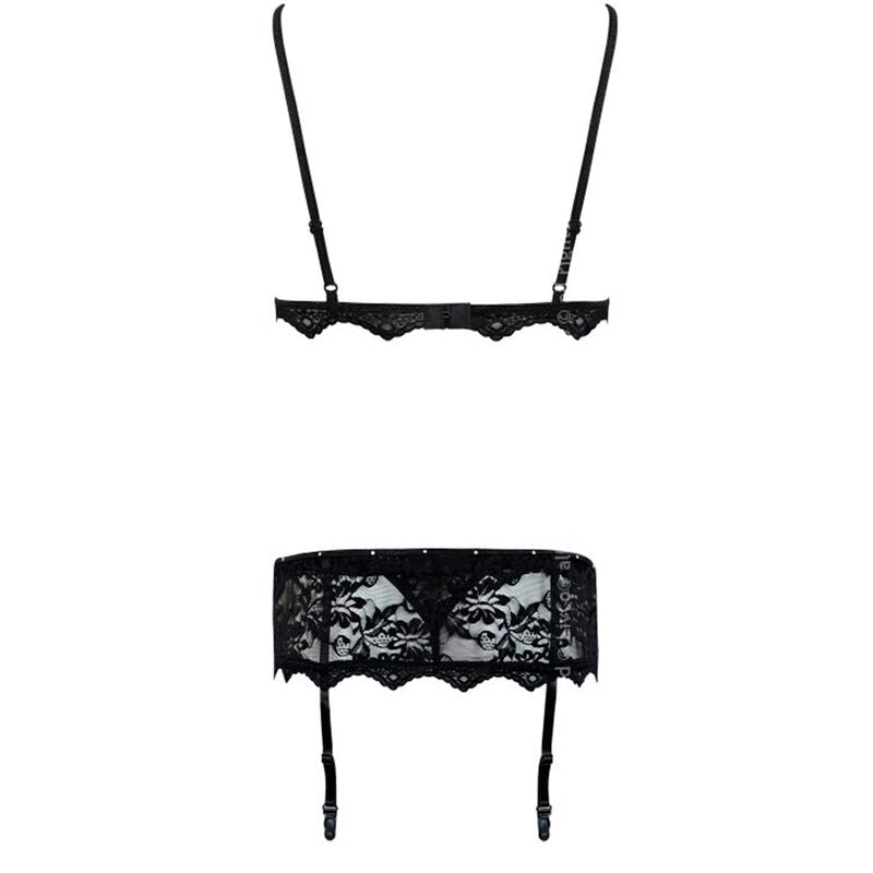 LIVCO CORSETTI FASHION - BELITA LC 90231 BRA + PANTIES + GARTER BELT BLACK S/M