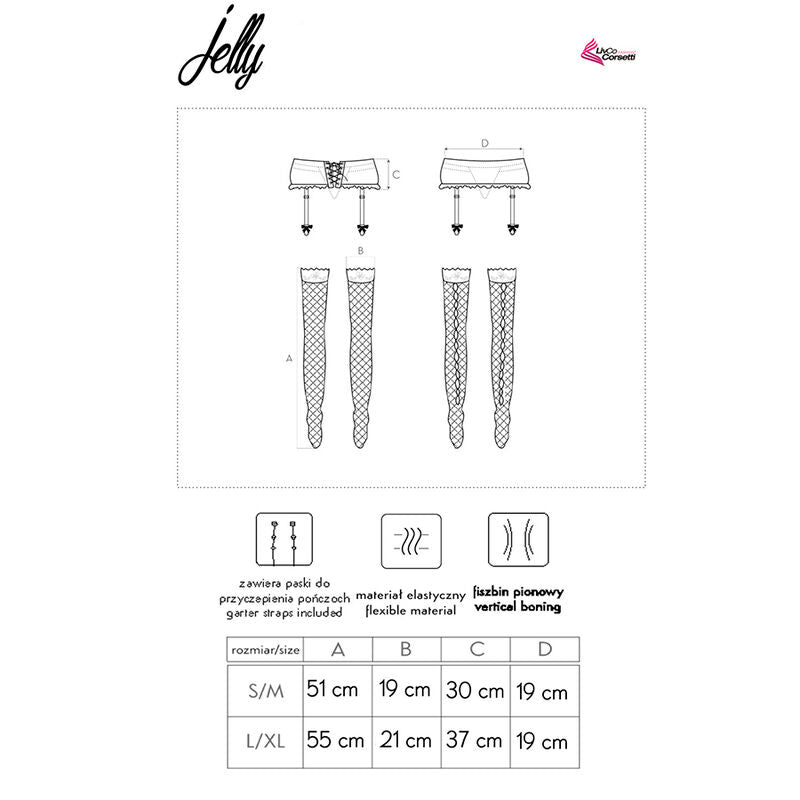LIVCO CORSETTI FASHION - GATHER BELT + BLACK SOCKS L/XL