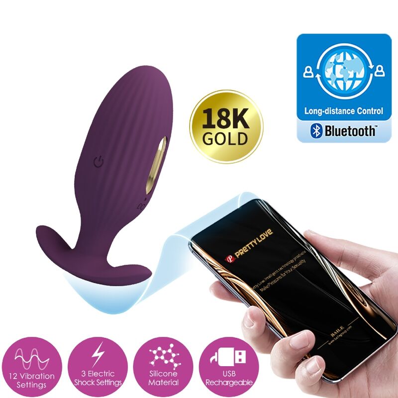 PRETTY LOVE - PURPLE JEFFERSON APP CONTROLLED BUTT PLUG