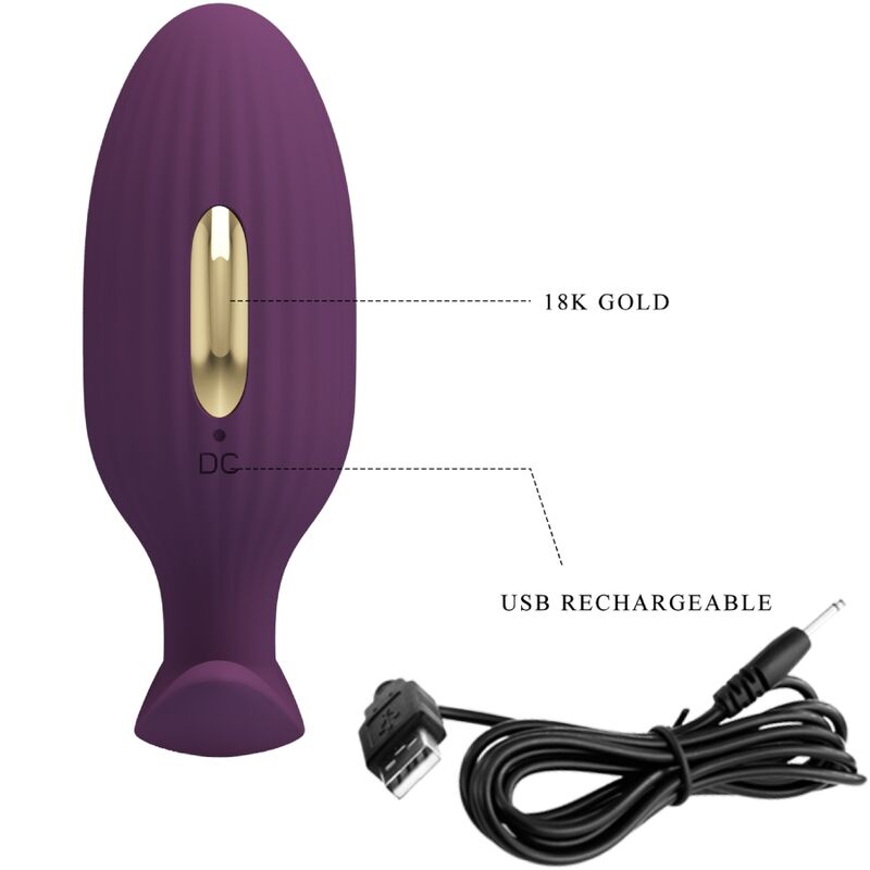 PRETTY LOVE - PURPLE JEFFERSON APP CONTROLLED BUTT PLUG
