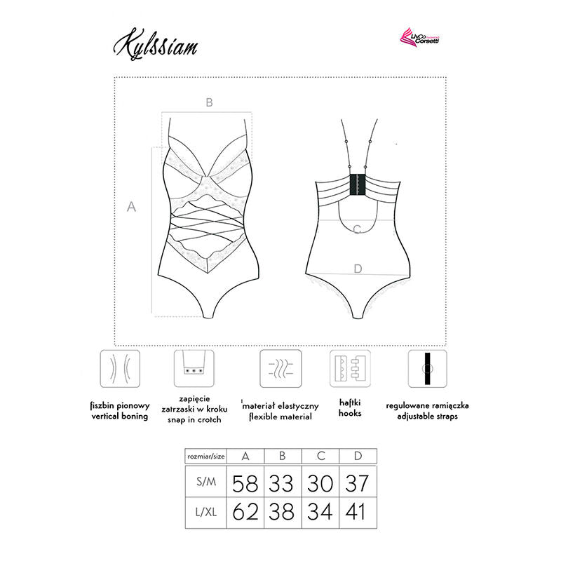 LIVCO CORSETTI FASHION - KYLSSIAM LC 90613 BLACK BODY L/XL
