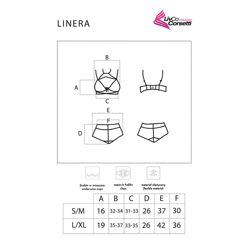 LIVCO CORSETTI FASHION - COLEO LINERA FOR THE SENSES BRA + BLACK PANTS
