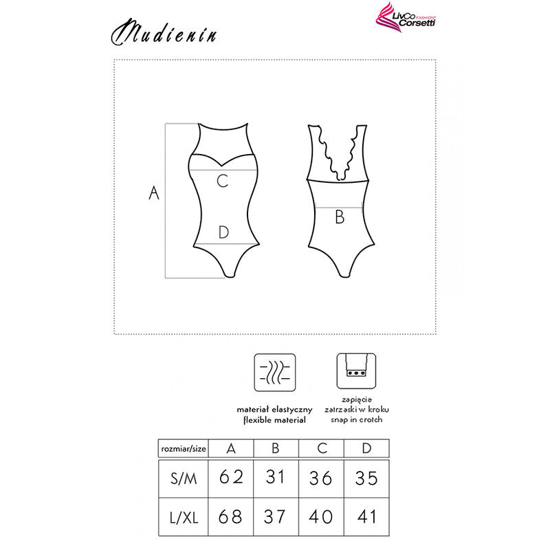 LIVCO CORSETTI FASHION - MUDIENIN LC 90654 BLACK BODY L/XL