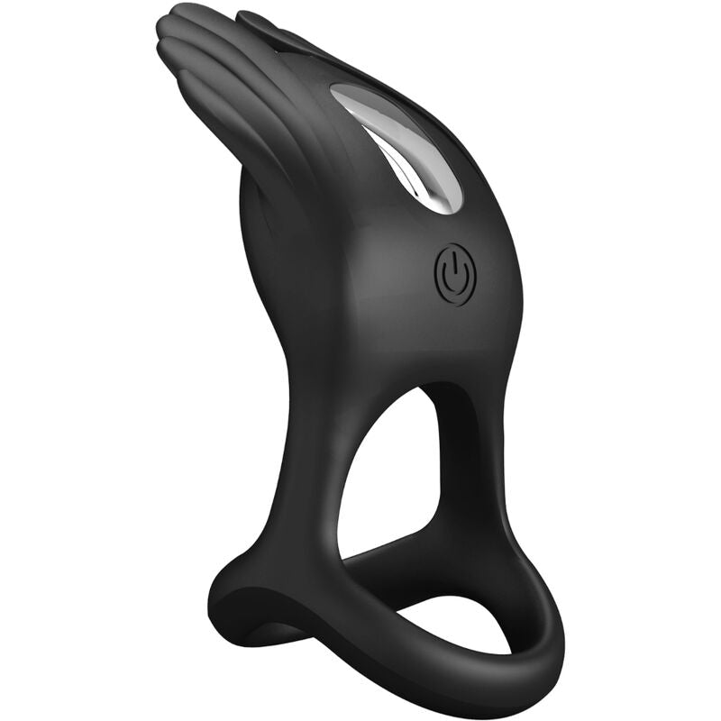 PRETTY LOVE - ANILLO VIBRADOR PARA EL PENE SILAS 7 VIBRACIONES SILICONA NEGRA