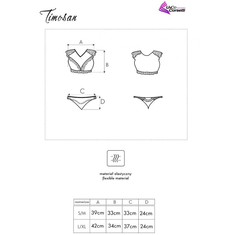 LIVCO CORSETTI FASHION - TIMOSAN LC 90631 BRA + BLACK PANTS L/XL