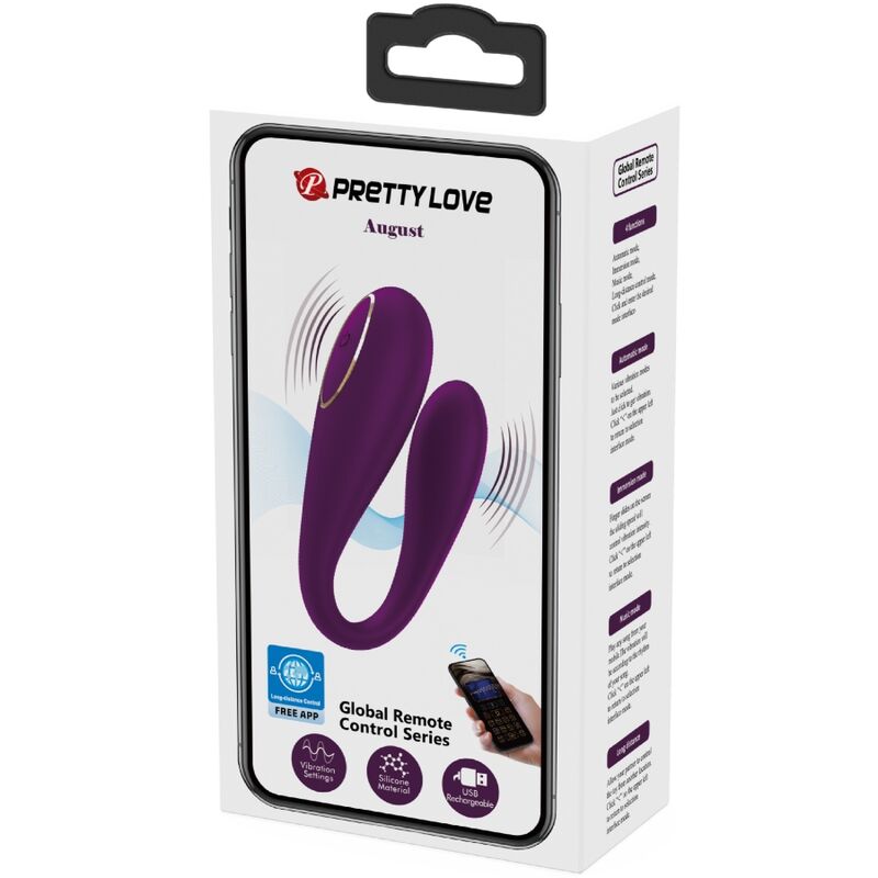 PRETTY LOVE - AUGUST GLOBAL REMOTE DUAL PLEASURE VIBRATOR