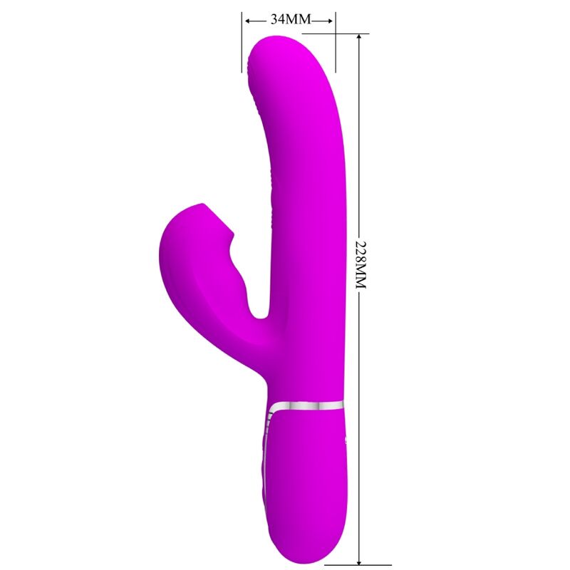PRETTY LOVE - VIBRADOR MULTIFUNCIÓN 3 EN 1 PERLITA PUNTO G VIOLETA