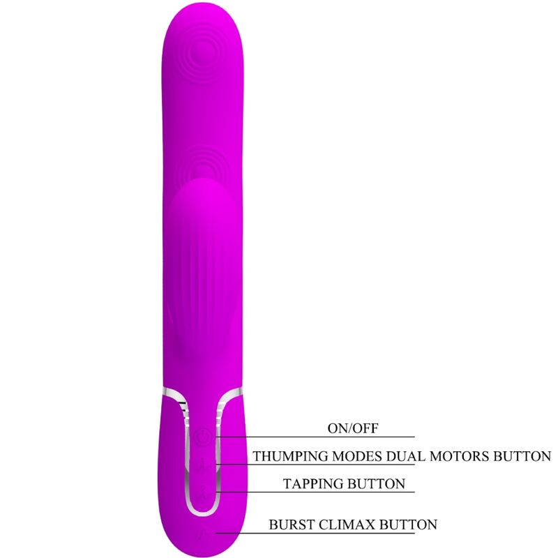 PRETTY LOVE - VIBRADOR MULTIFUNCIÓN 3 EN 1 PERLITA PUNTO G VIOLETA
