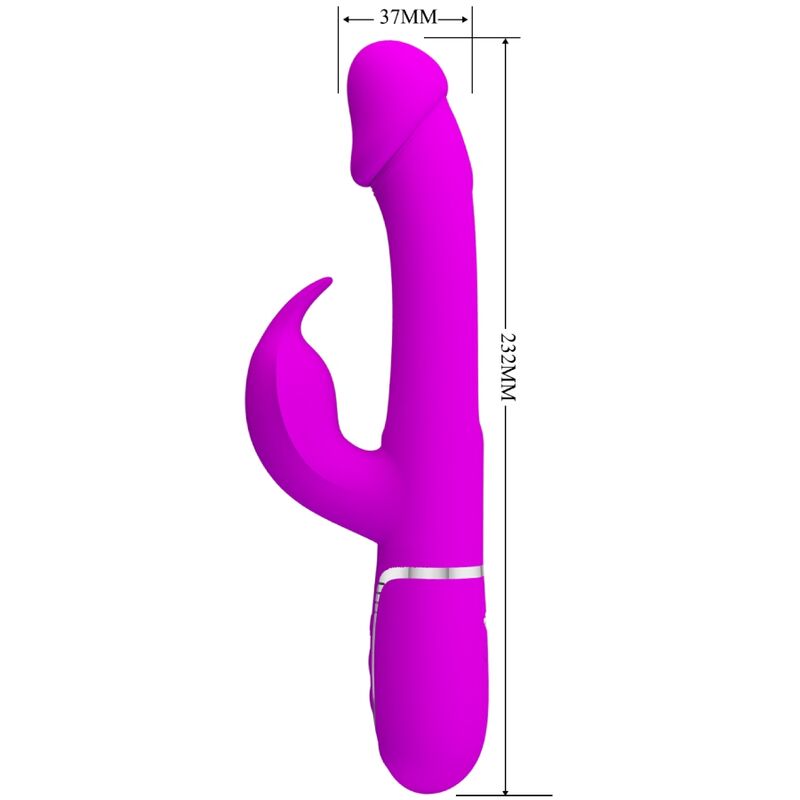 PRETTY LOVE - VIBRADOR CONEJO DEJON 3 EN 1 MULTIFUNCIÓN FUCSIA