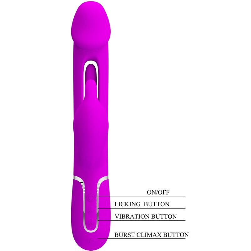 PRETTY LOVE - VIBRADOR CONEJO DEJON 3 EN 1 MULTIFUNCIÓN FUCSIA
