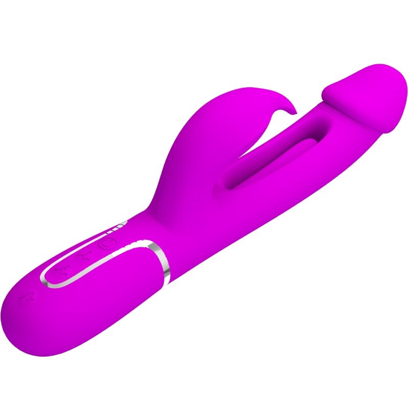 PRETTY LOVE - VIBRADOR CONEJO DEJON 3 EN 1 MULTIFUNCIÓN FUCSIA