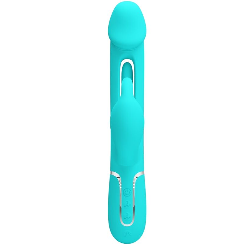 PRETTY LOVE - VIBRADOR CONEJO DEJON 3 EN 1 MULTIFUNCIÓN VERDE AGUA