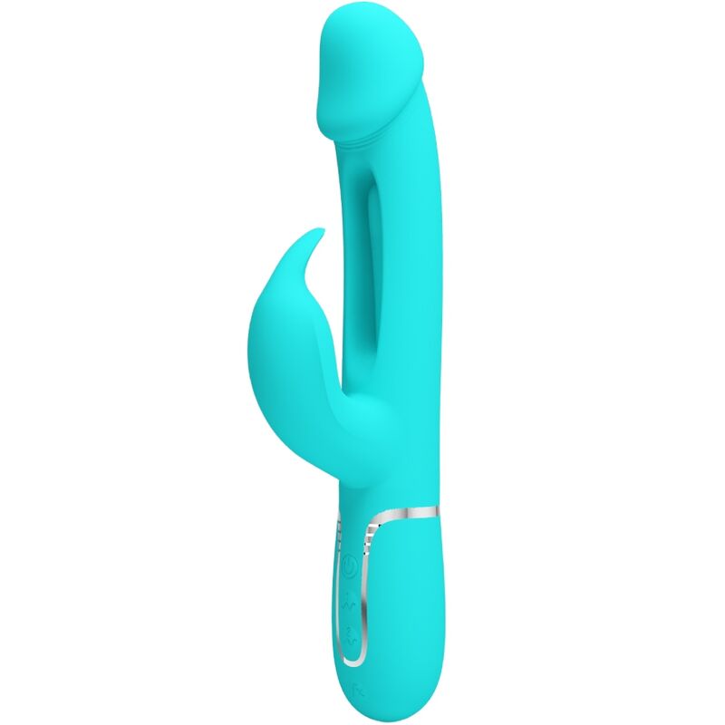PRETTY LOVE - VIBRADOR CONEJO DEJON 3 EN 1 MULTIFUNCIÓN VERDE AGUA