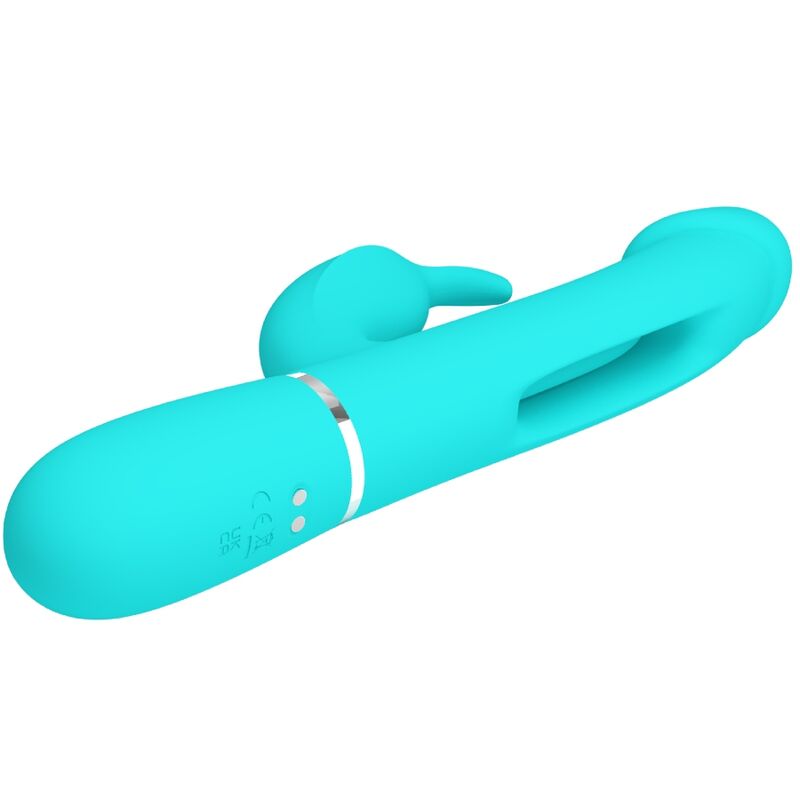 PRETTY LOVE - VIBRADOR CONEJO DEJON 3 EN 1 MULTIFUNCIÓN VERDE AGUA