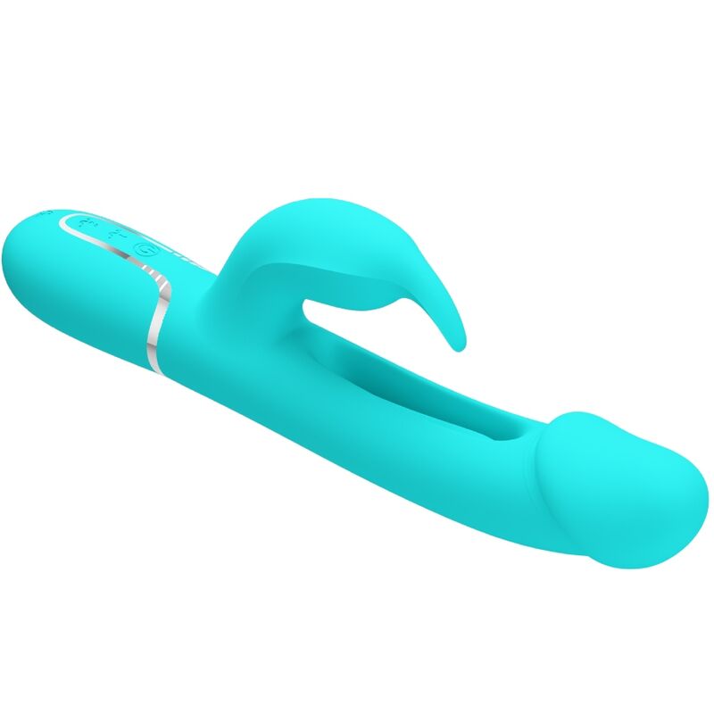 PRETTY LOVE - VIBRADOR CONEJO DEJON 3 EN 1 MULTIFUNCIÓN VERDE AGUA