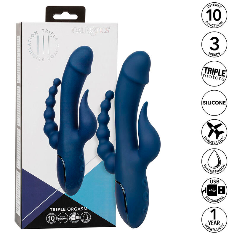 CALEXOTICS - TRIPLE ORGASM VIBRATOR BLUE