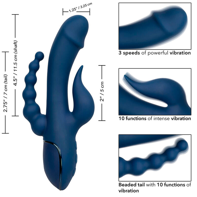 CALEXOTICS - TRIPLE ORGASM VIBRATOR BLUE