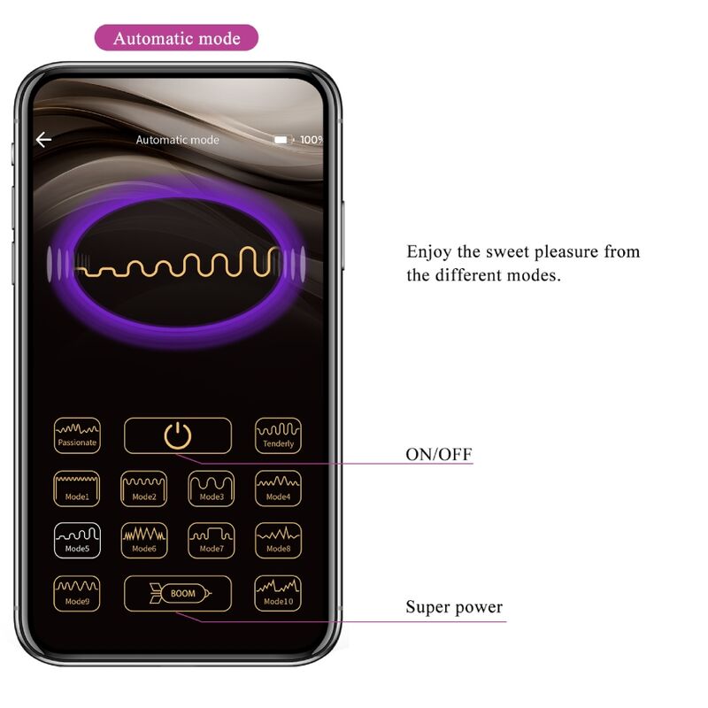 PRETTY LOVE - NYMPH VIBRATING EGG APP CONTROLLED PURPLE