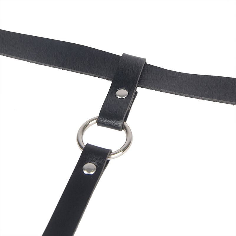 SUBBLIME - LEATHER CHAIN ​​LEG HARNESS BLACK ONE SIZE