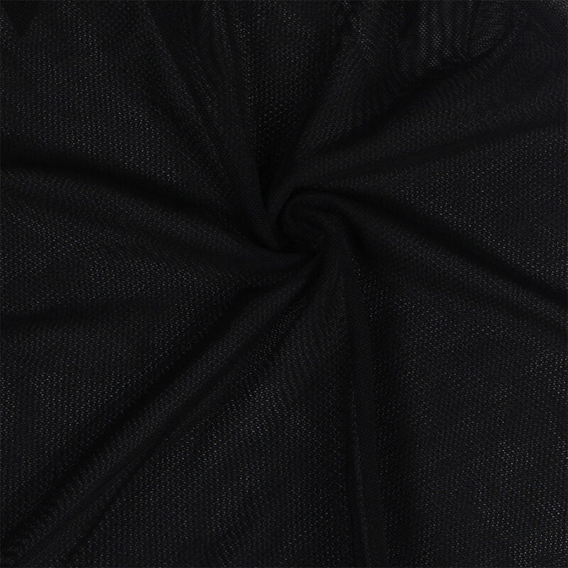 SUBBLIME - BABYDOLL IN TULLE FABRIC WITH LACE AND FLOWER DETAIL BLACK S/M
