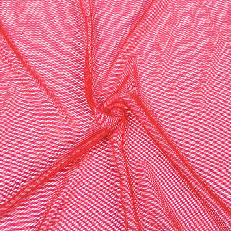 SUBBLIME - ROBE IN TRANSPARENT FABRIC WITH RED LACE DETAIL S/M