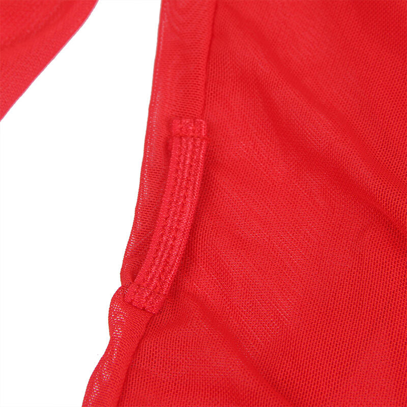 SUBBLIME - ROBE IN TRANSPARENT FABRIC WITH RED LACE DETAIL S/M