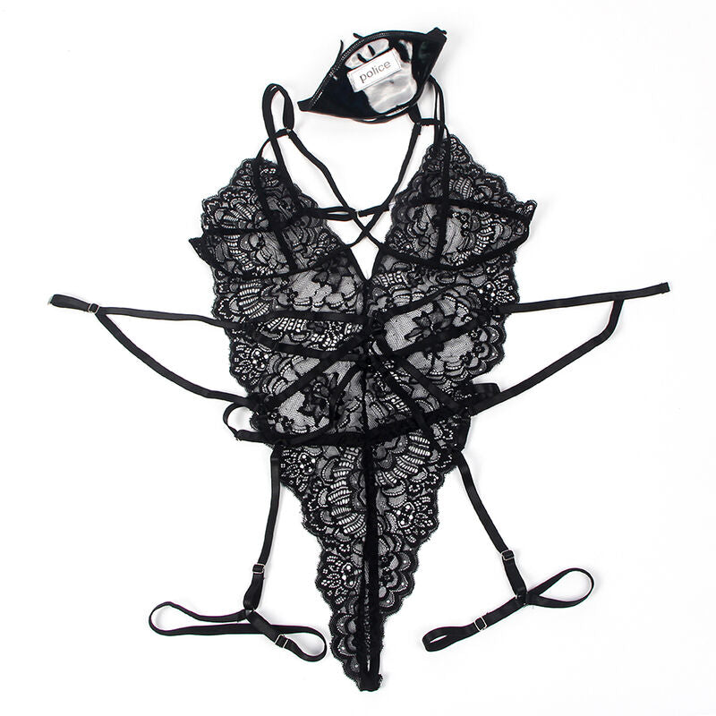 SUBBLIME - BLACK LACE BODY POLICE COSTUME S/M