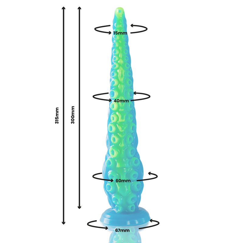 EPIC - SCYLLA FLUORESCENT THIN TENTICAL DILDO LARGE SIZE