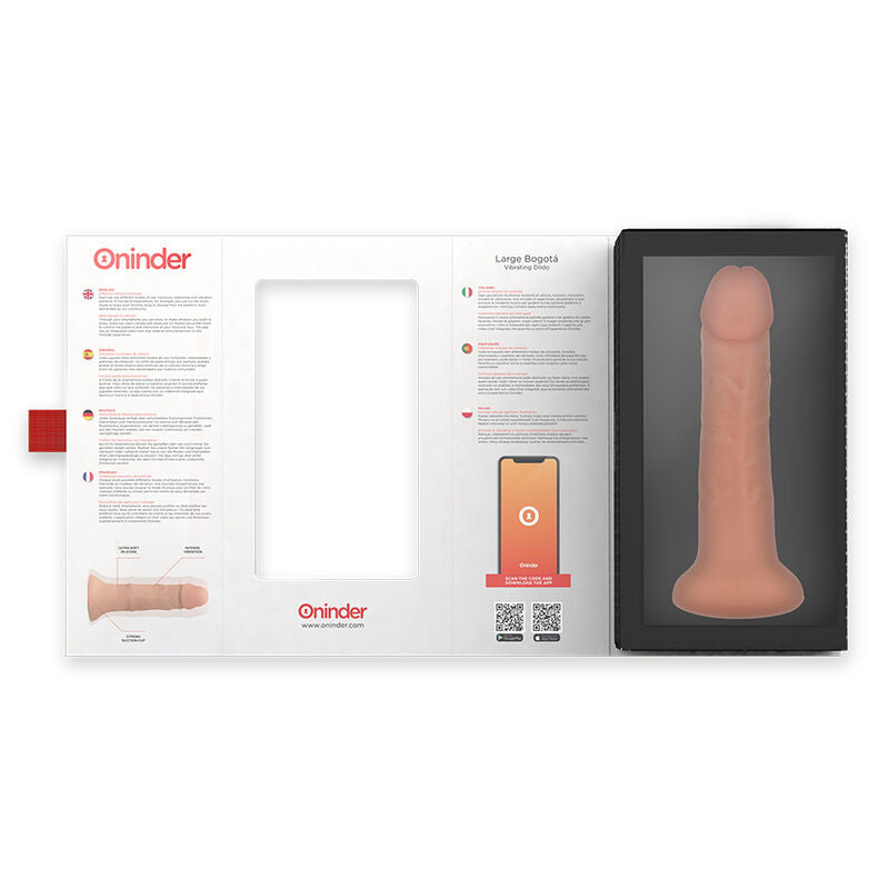 ONINDER - LARGE VIBRATOR BOGOTA DILDO 9 SPEEDS NATURAL 22 CM -O- 4.5 CM - FREE APP