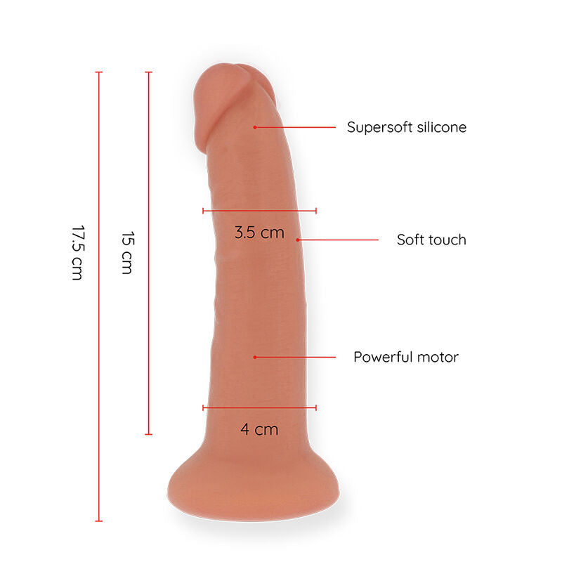 ONINDER - SMALL VIBRATOR BOGOTA DILDO 9 SPEEDS NATURAL 17.5 CM -O- 4 CM - FREE APP