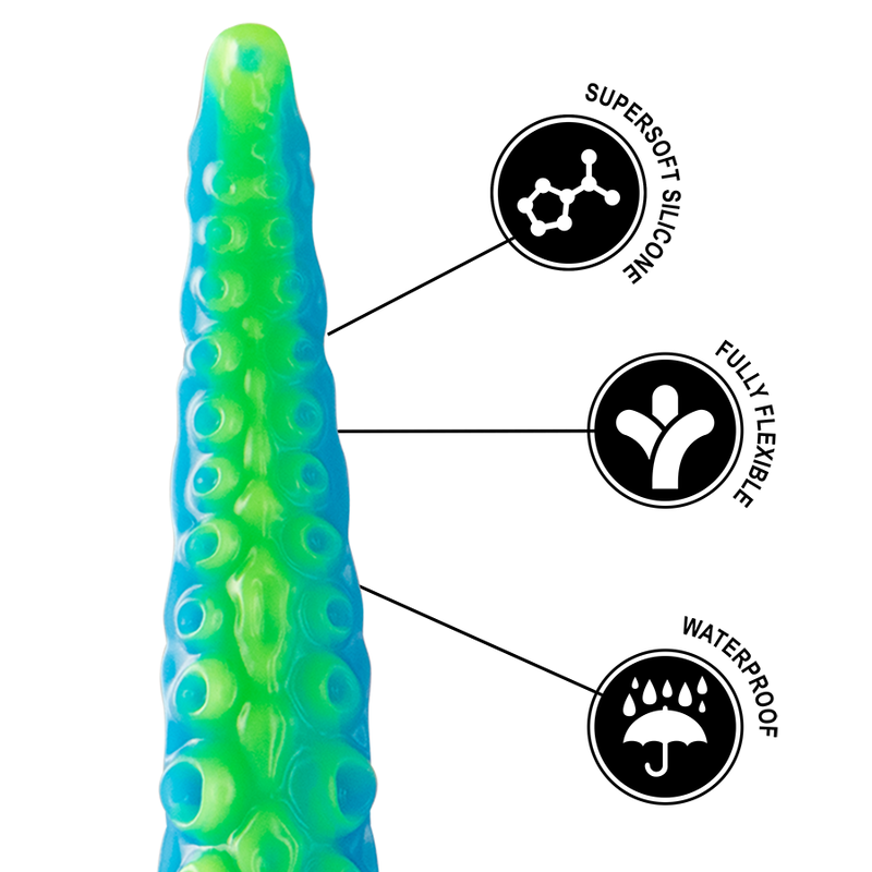 EPIC - DILDO TENTICAL FLUORESCENTE SCYLLA DELGADO TAMAÑO GRANDE