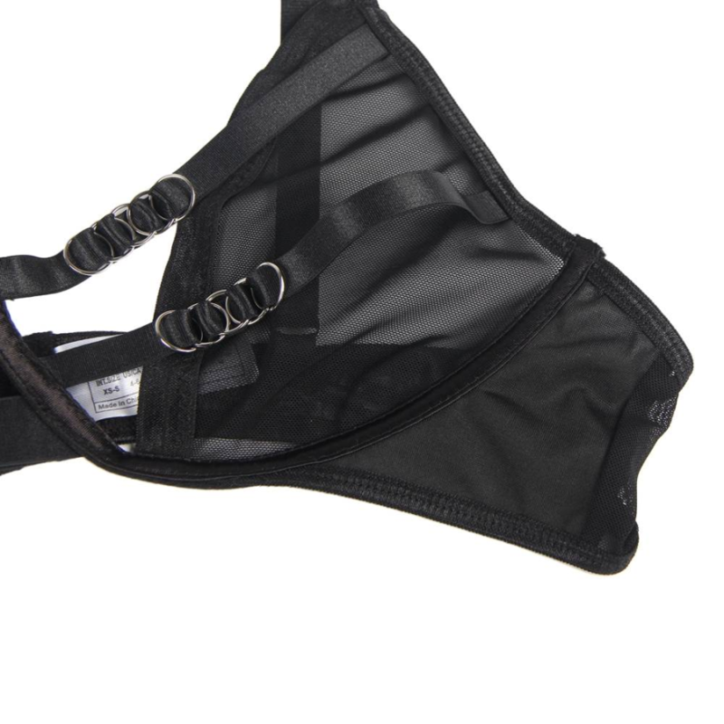 SUBBLIME - TWO PIECE SET OF STRAPPY SHEER BRA S/M