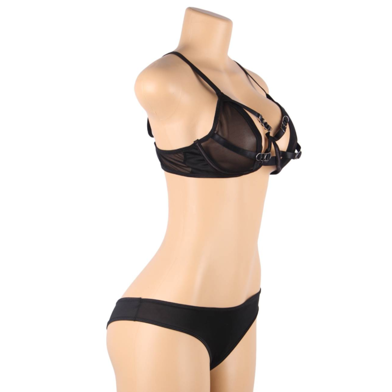 SUBBLIME - TWO PIECE SET OF STRAPPY SHEER BRA S/M