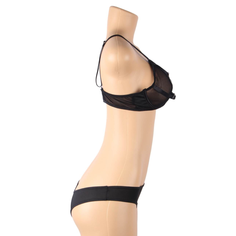 SUBBLIME - TWO PIECE SET OF STRAPPY SHEER BRA S/M