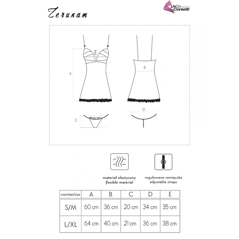 LIVCO CORSETTI FASHION - ZERUNAM BABYDOLL SET + BLACK THONG