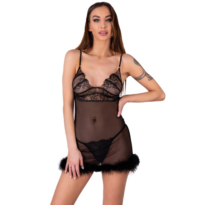 LIVCO CORSETTI FASHION - ZERUNAM BABYDOLL SET + BLACK THONG
