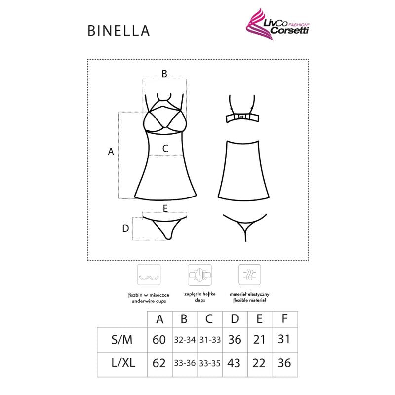LIVCO CORSETTI FASHION - BINELLA BABYDOLL SET + BLACK THONG
