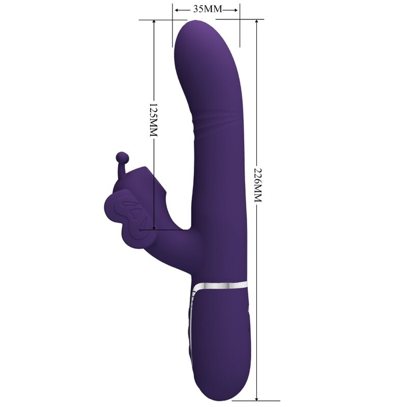 PRETTY LOVE - 4 IN 1 PURPLE BUTTERFLY MULTIFUNCTION RABBIT VIBRATOR
