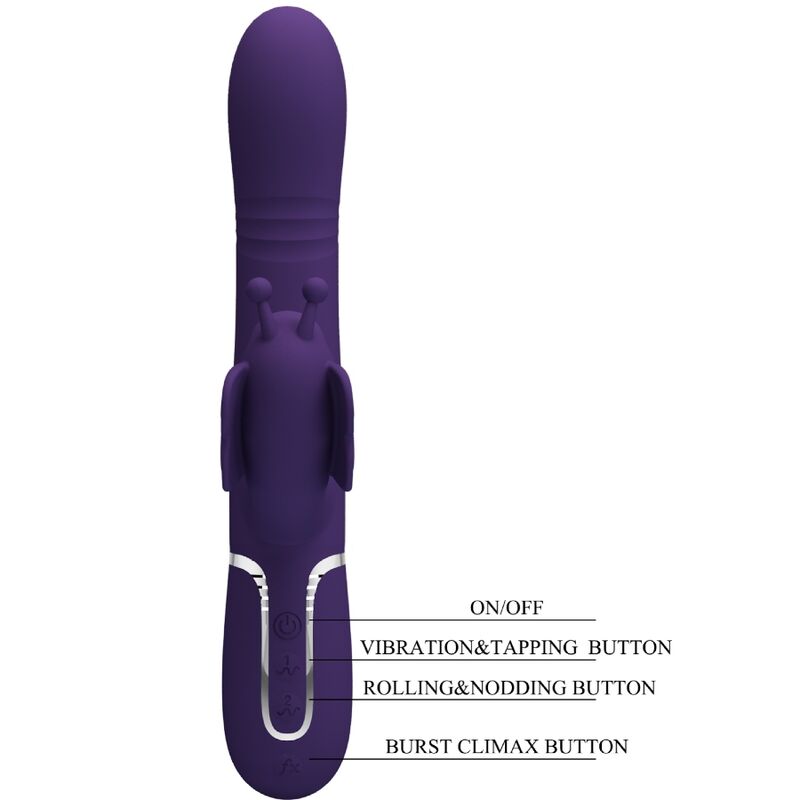 PRETTY LOVE - 4 IN 1 PURPLE BUTTERFLY MULTIFUNCTION RABBIT VIBRATOR