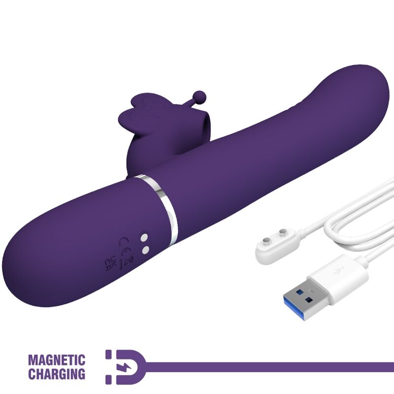 PRETTY LOVE - 4 IN 1 PURPLE BUTTERFLY MULTIFUNCTION RABBIT VIBRATOR