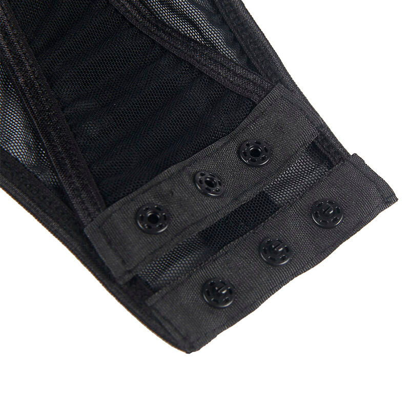 SUBBLIME - TEDDY WITH GARTER STRAPS AND CHEST DETAILS BLACK S/M