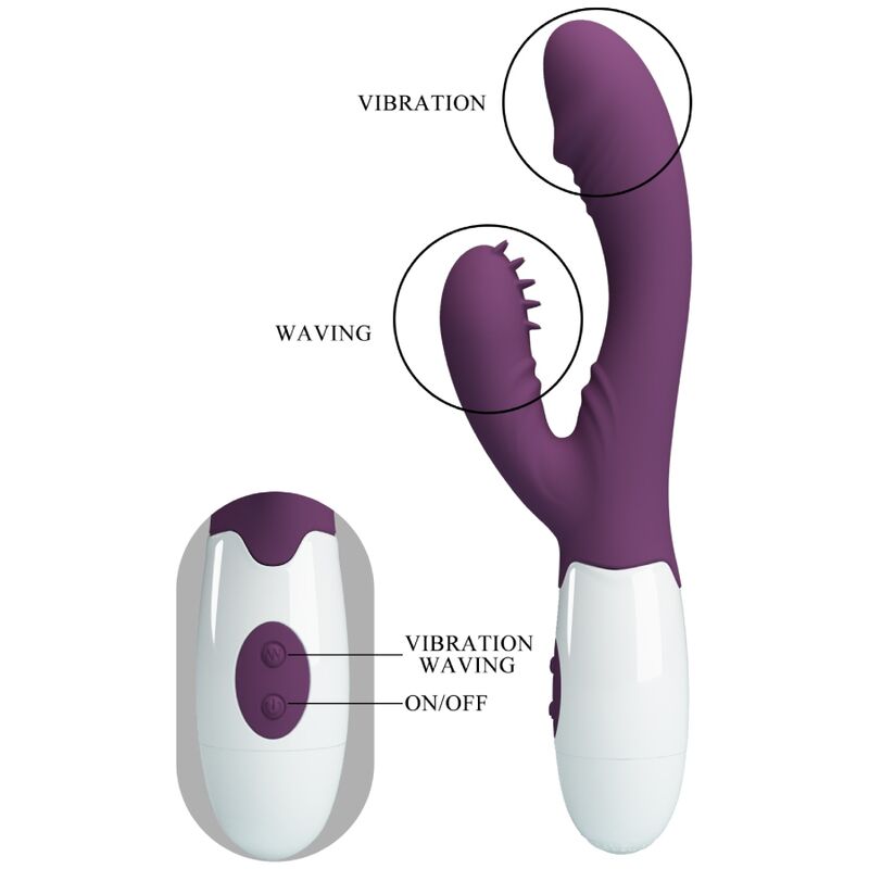 PRETTY LOVE - ANDRE RABBIT VIBRATOR AND G-SPOT STIMULATOR PURPLE