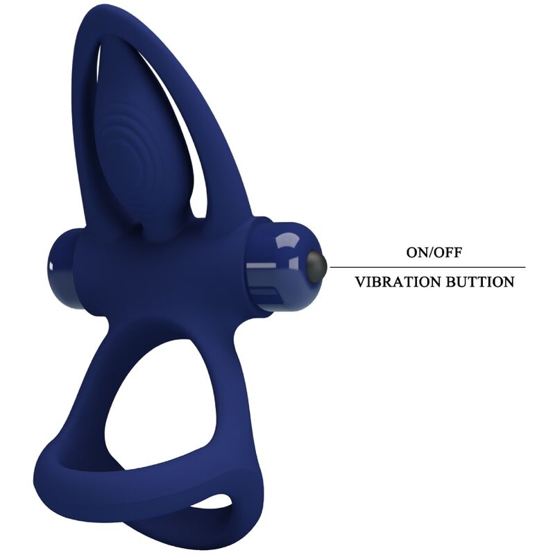 PRETTY LOVE - MAT DOUBLE RING WITH VIBRATION AND BLUE STIMULATOR